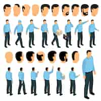 Free vector creation constructor male set