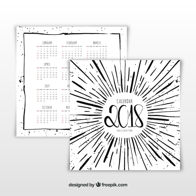 Free vector creative 2018 calendar