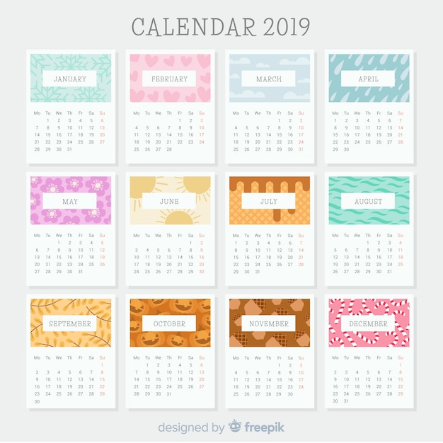Creative 2019 calendar design