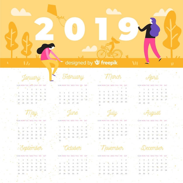 Design del calendario creativo 2019