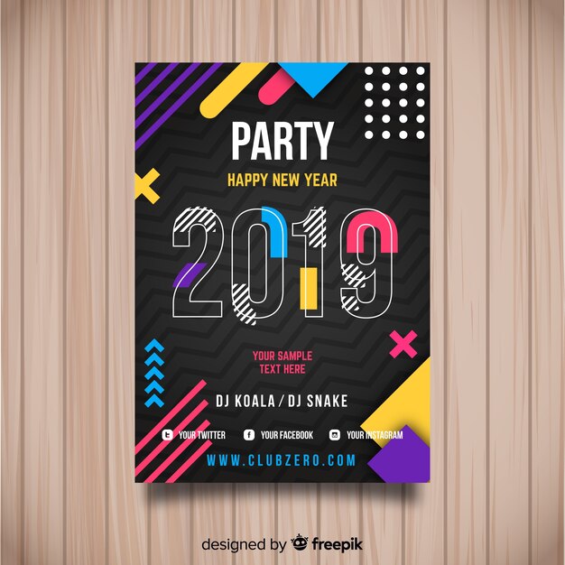 Creative 2019 new year party poster