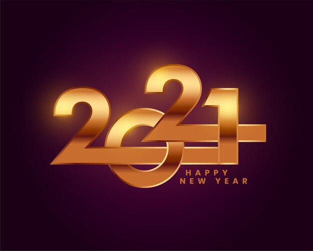 Creative 2021 happy new year golden background design