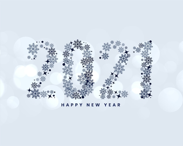 Free vector creative 2021 snowflake text new year background