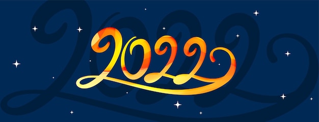 Free vector creative 2022 new year lettering banner design