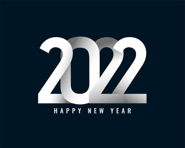 Free vector creative 2022 new year white text on black background