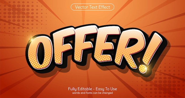 Creative 3d text offer editable style effect template