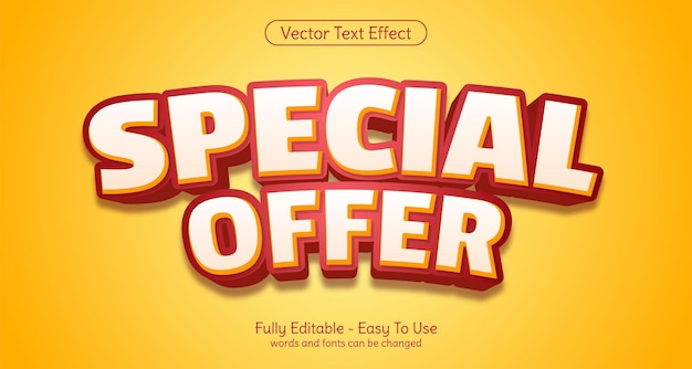 Creative 3d text special offer editable style effect template