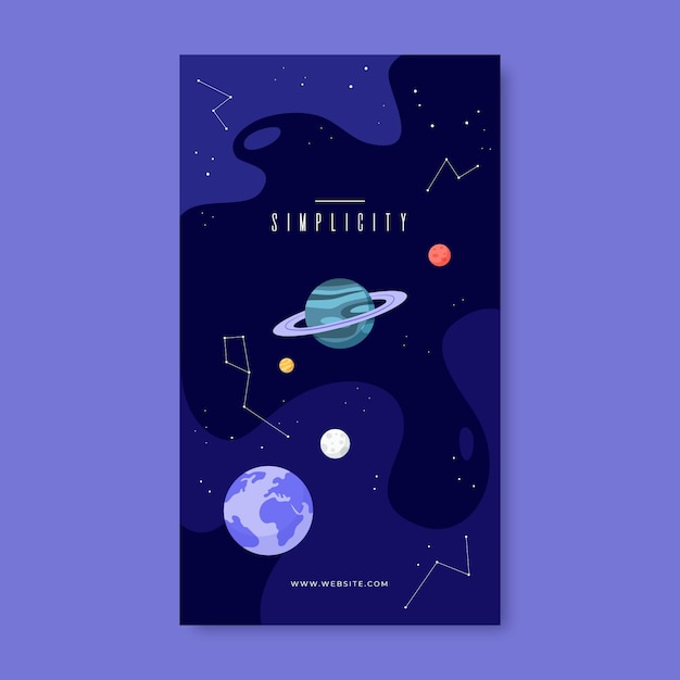 Free vector creative abstract galaxy instagram stories