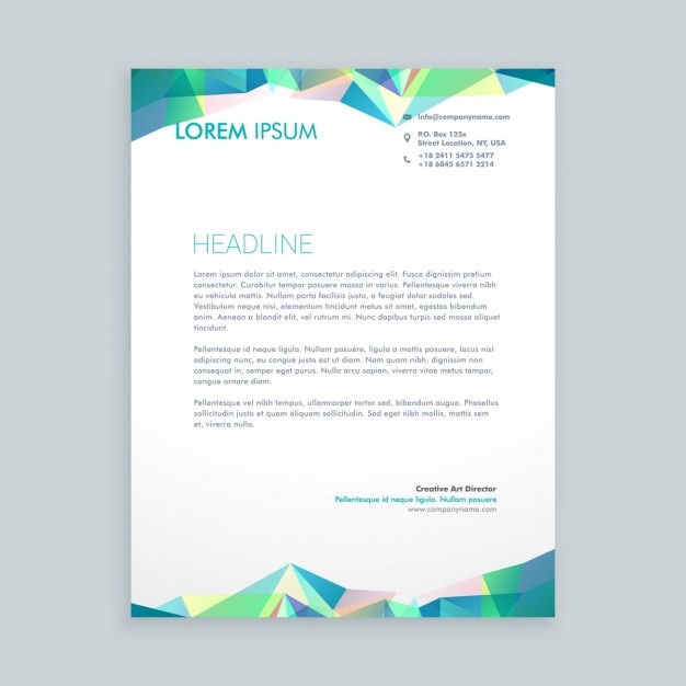 Creative abstract shapes letterhead