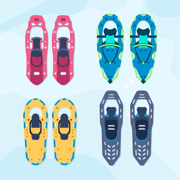 Creative abstract snowshoes collection