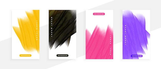 Free vector creative and abstract watercolor splash banner in collection