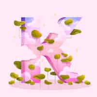 Бесплатное векторное изображение Творческое письмо алфавита с деревьями