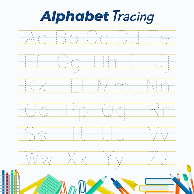Creative alphabet tracing template