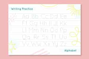 Free vector creative alphabet tracing worksheet