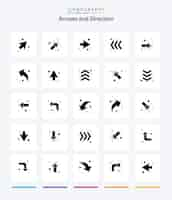 無料ベクター クリエイティブ アロー 25 グリフ ソリッド ブラック アイコン パック 矢印 左 左上 矢印など