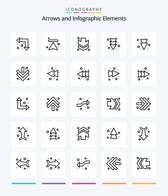 クリエイティブアロー25アウトラインアイコンパック 矢印フォワード矢印アローレフトなど