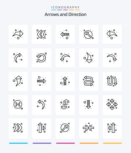 Free vector creative arrow 25 outline icon pack such as refresh refresh pointer back direction