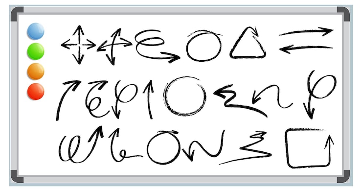Free Vector creative arrow symbols on whiteboard