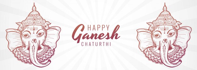 Creative artistic ganesh chaturthi festival banner design