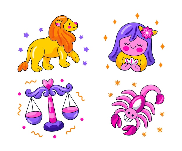 Free vector creative astrological stickers set