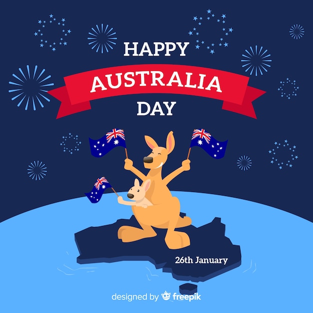 Fondo creativo di australia day con canguro