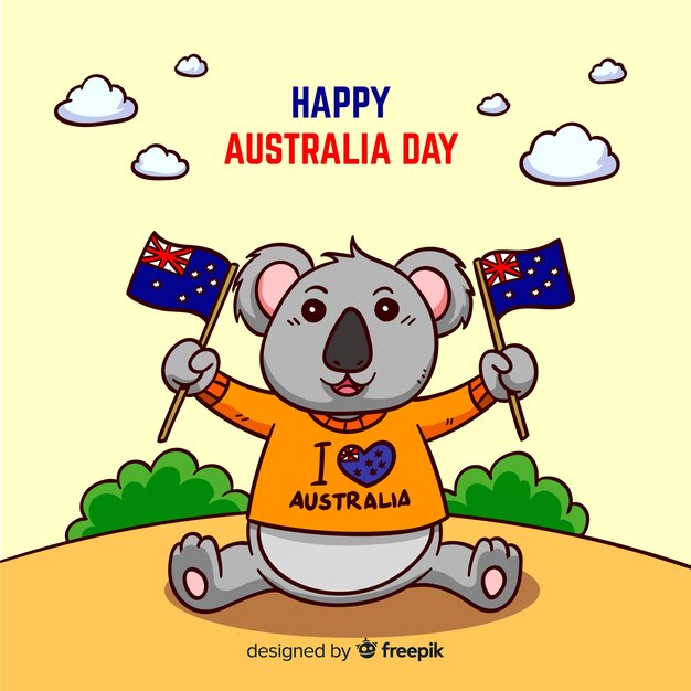 Creative australia day background with koala