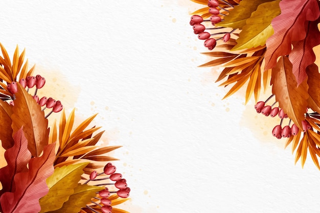 Free vector creative autumn background with white space