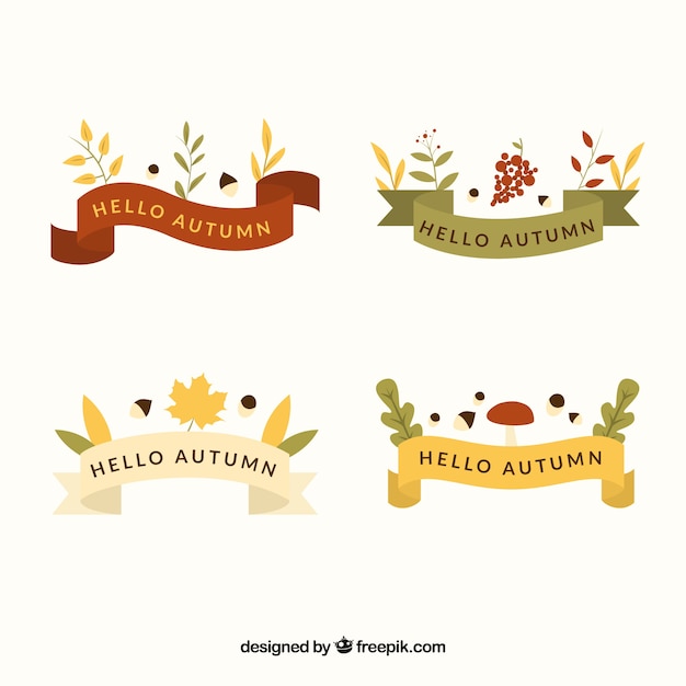 Creative autumn badge collection