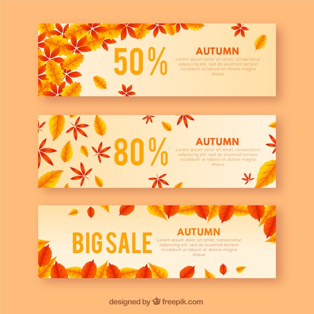 Creative autumn banners