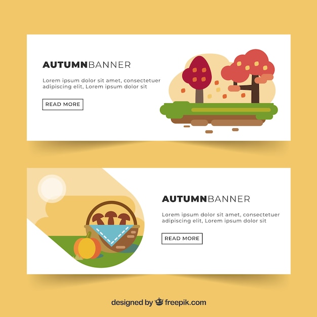 Free vector creative autumn banners