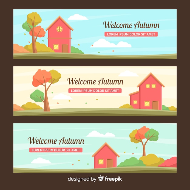 Creative autumn banners