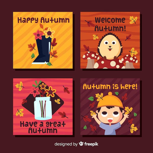 Creative autumn card collection