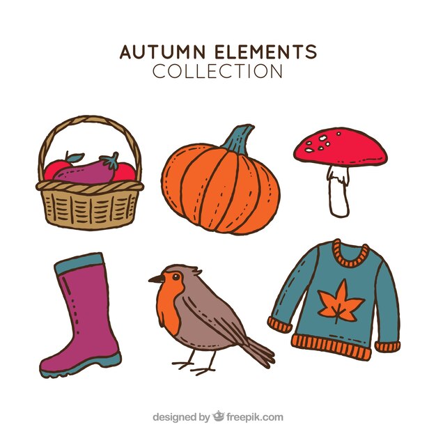 クリエイティブな秋の要素コレクション
