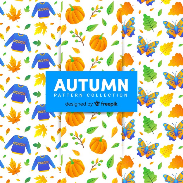 Creative autumn pattern collection
