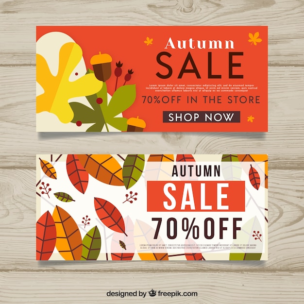 Creative autumn sale banners