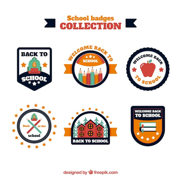 Free vector creative back to school badge collection