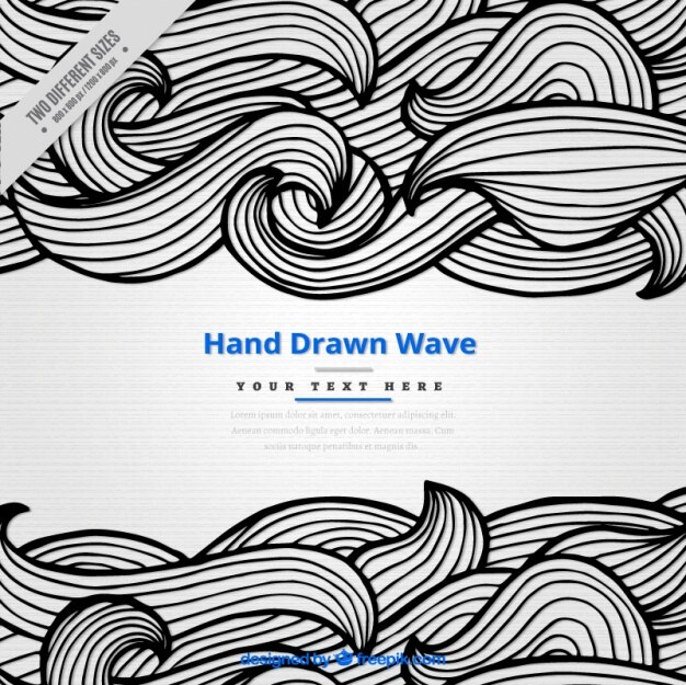 Free Vector creative background of hand-drawn waves