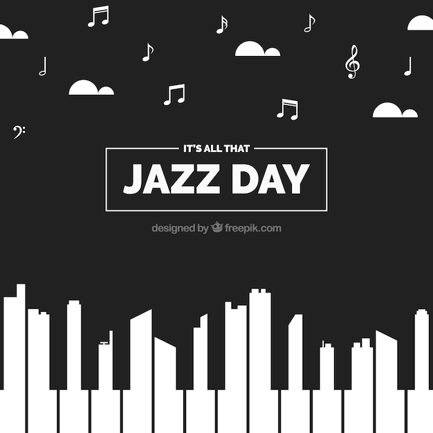 Creative background of jazz day with piano