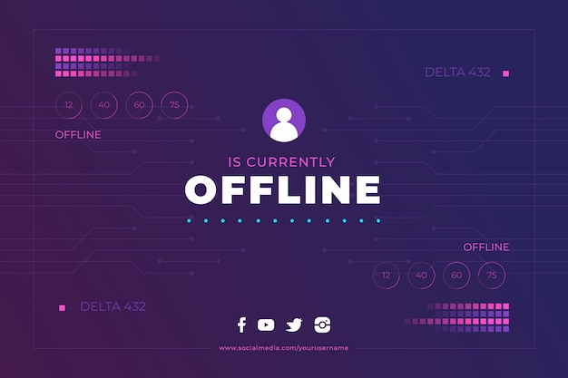 Creative banner for offline twitch platform in gammer style