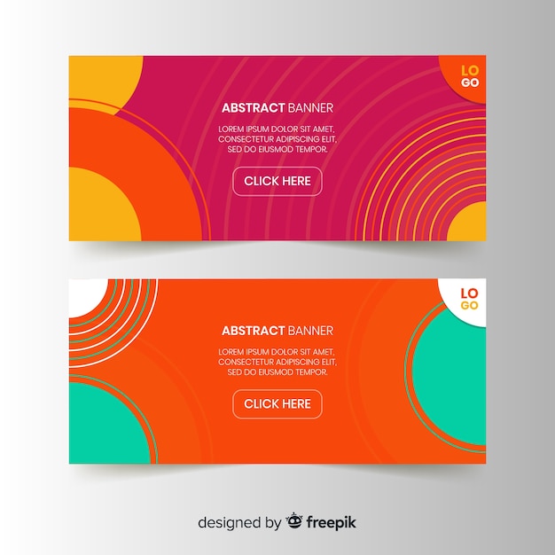 Free vector creative banners with abstract shapes