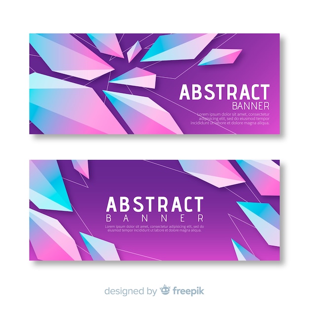 Creative banners with abstract shapes