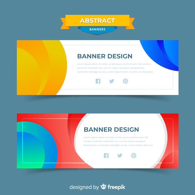 Creative banners with abstracts shapes