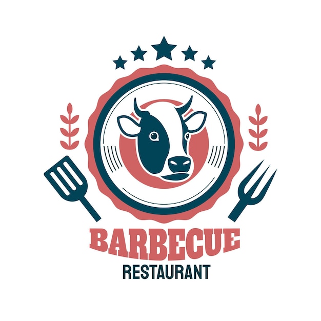 Creative barbecue logo template with details