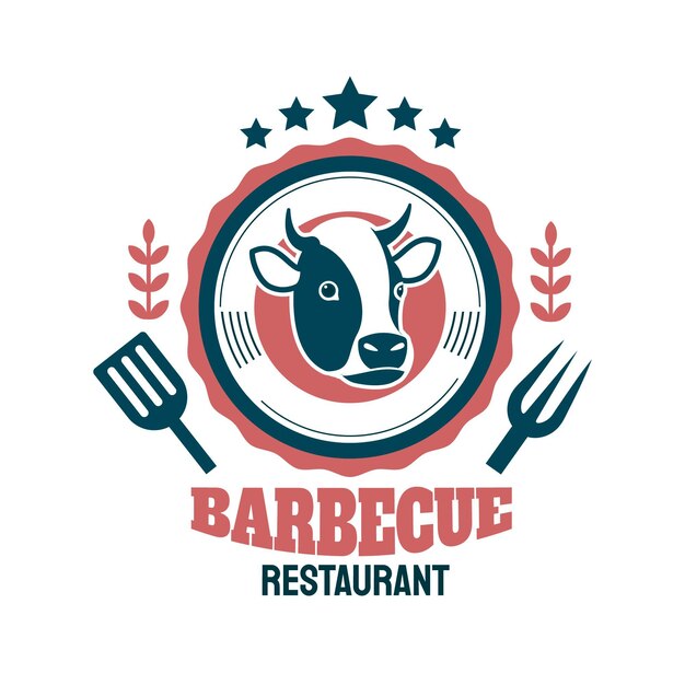 Creative barbecue logo template with details