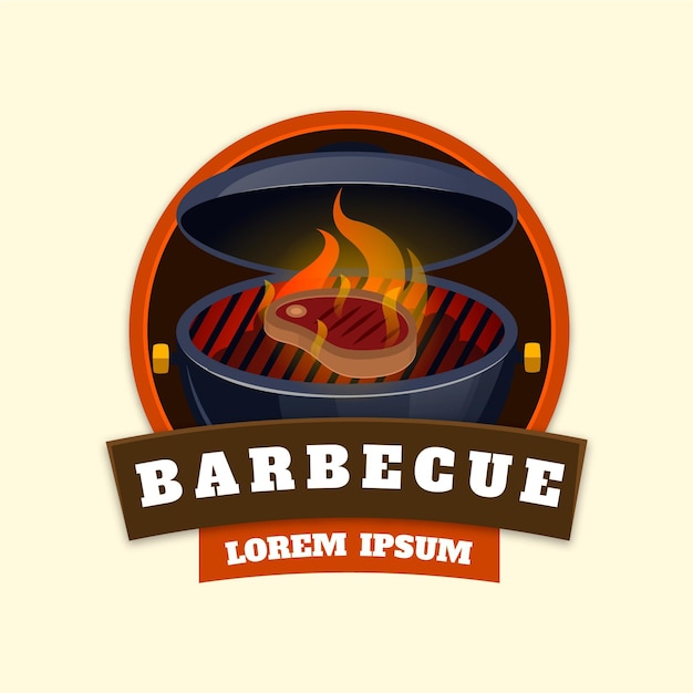 Vettore gratuito modello logo barbecue creativo