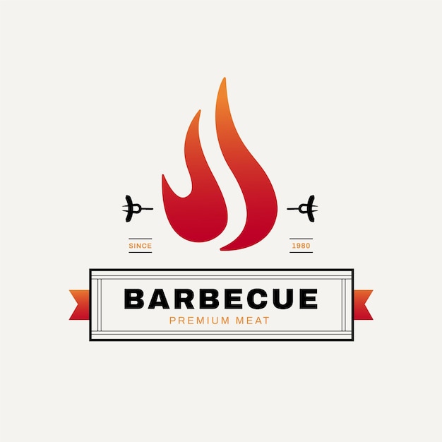 Vettore gratuito modello logo barbecue creativo