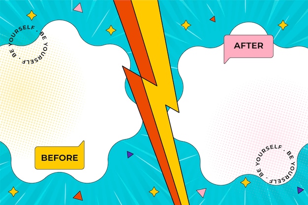 Free vector creative before and after background template