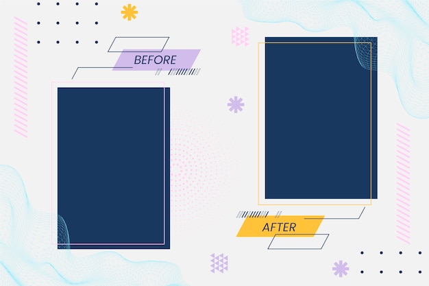 Free vector creative before and after background template