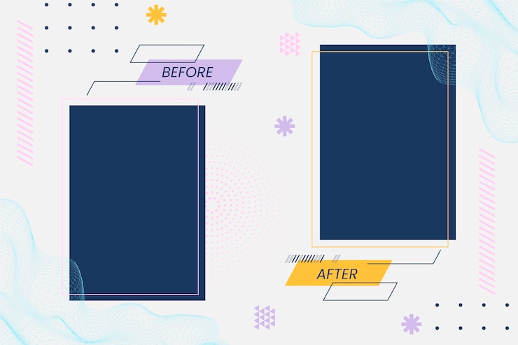 Free Vector creative before and after background template