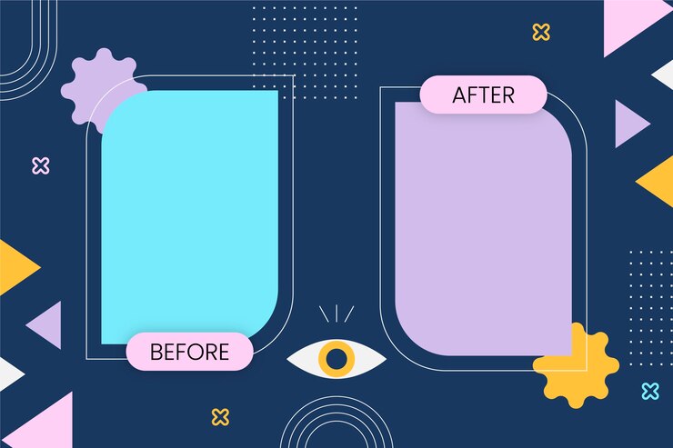 Free Vector creative before and after background template